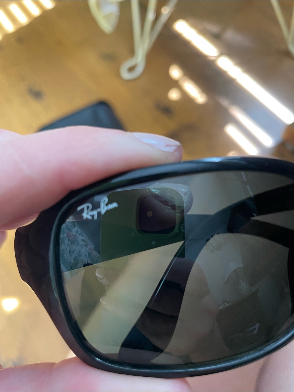 Ray-Ban Black Gloss Wrap Sunglasses with Black Case - Picture 2 of 6